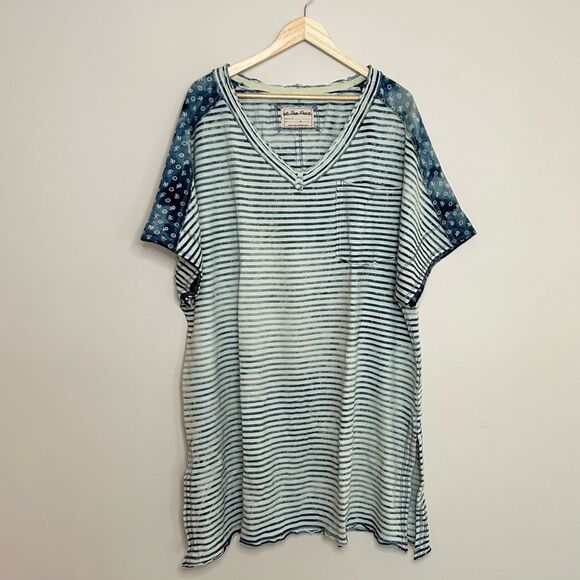 Free People We The Free True Blue Tunic Tee Size Medium - Picture 4 of 11